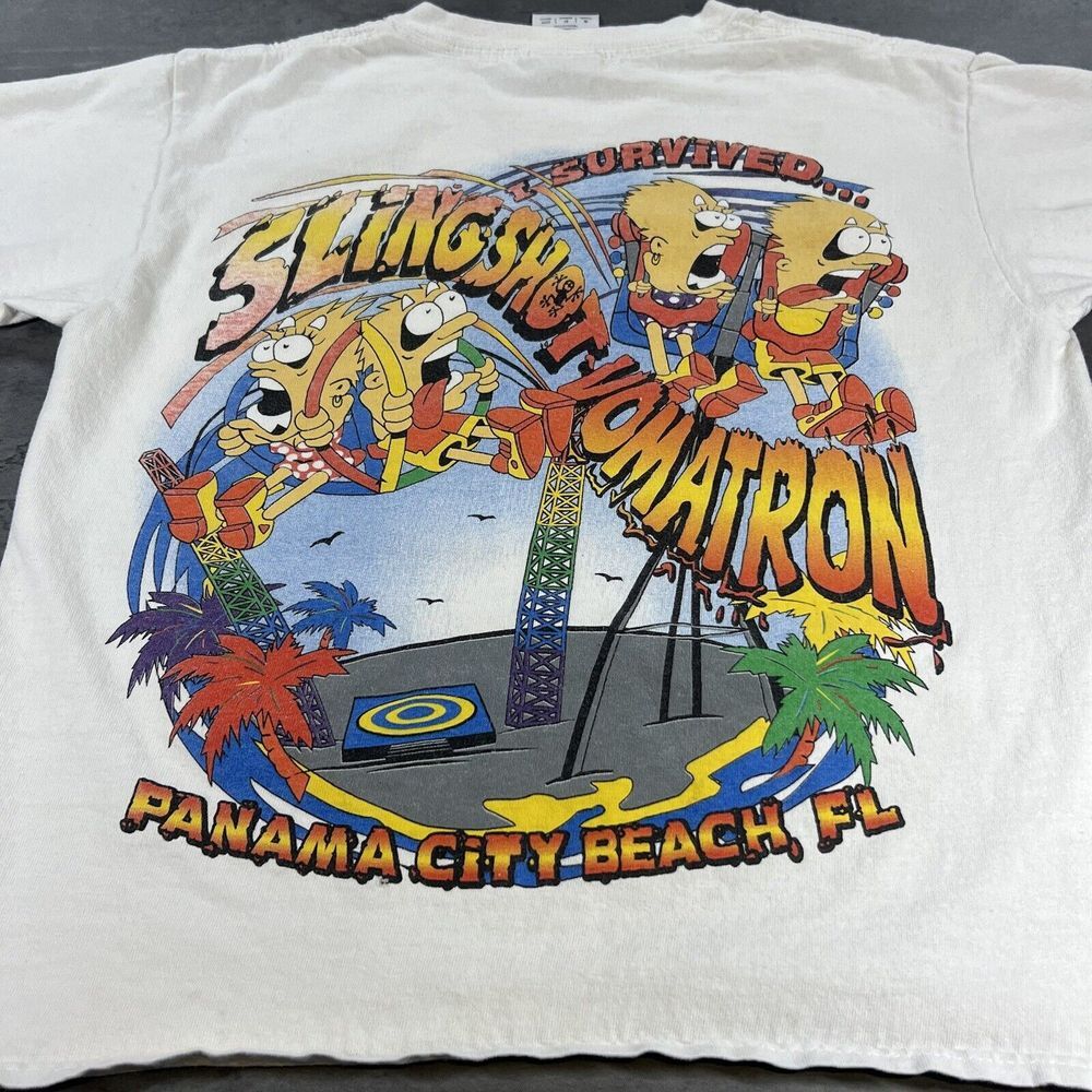 Rollercoaster T‎ Shirt Youth Small / Women XS/S Babydoll Theme Park Slingshot